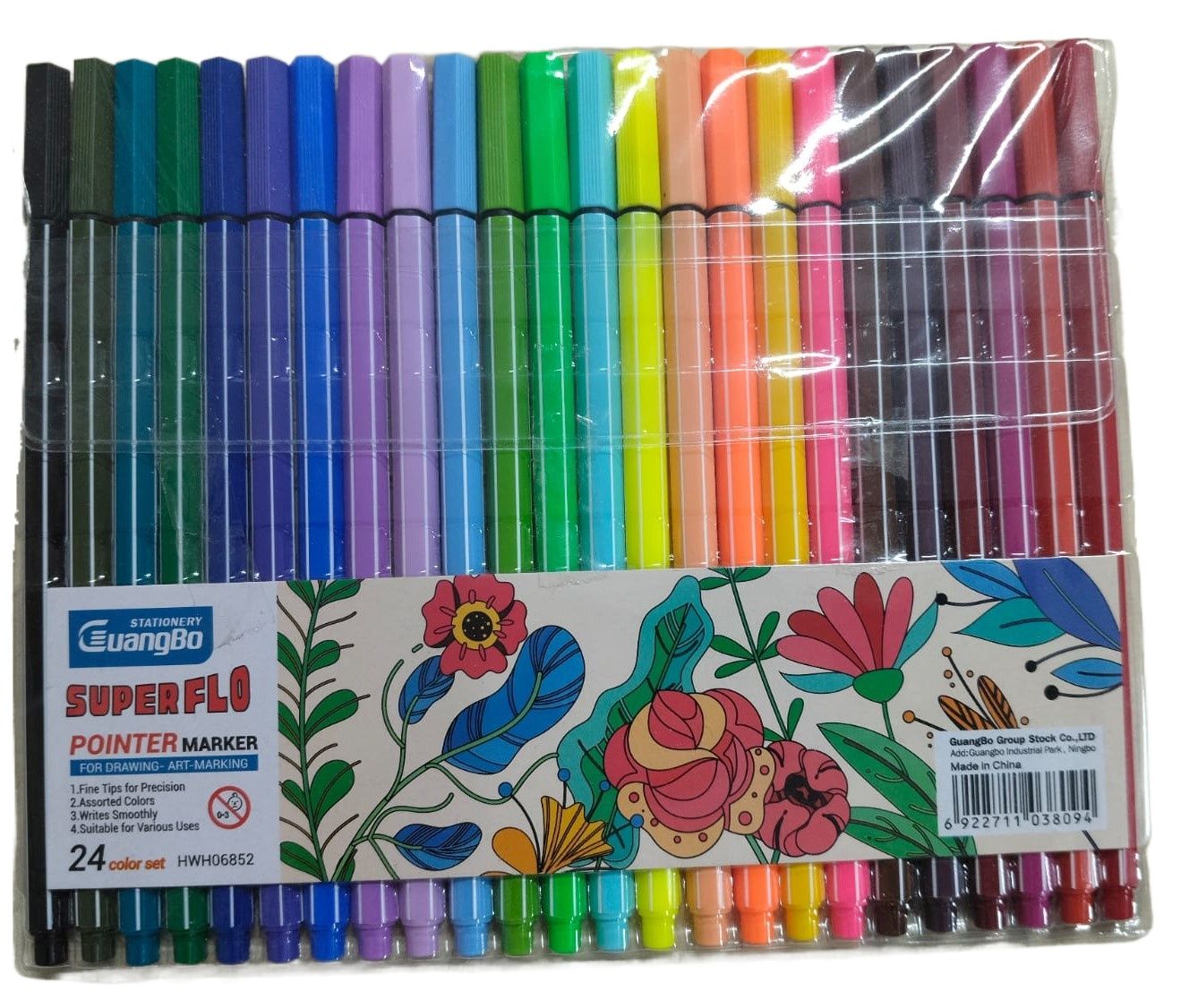 Picture of 24 Colors Fineliner Pens 0.4mm Fine Tip Marker Drawing Color Pens Set Art Office School Supplies for Journaling Planner Writing Note Taking Painting Coloring Sketch