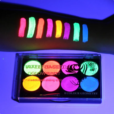 Picture of Face & Body Paint Set Glow In The Dark Water Based 8 Colors