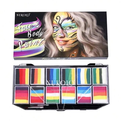 Picture of NUKOLO 12 Grid Rainbow Color Water-Soluble Face Paint Palette, , Quick-Drying, Washable