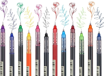 Picture of 10 Pcs Color Gel pens.Quick Drying Large Capacity，0.5mm, suitable for Students, Note-taking, Marking, Drawing, Bookkeeping.