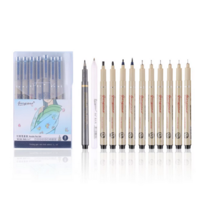 Picture of Giorgione 12 pcs Fine Liner Water Based Ink Black Fineliner Marker Pen Set Fineliner Marker Pens Set