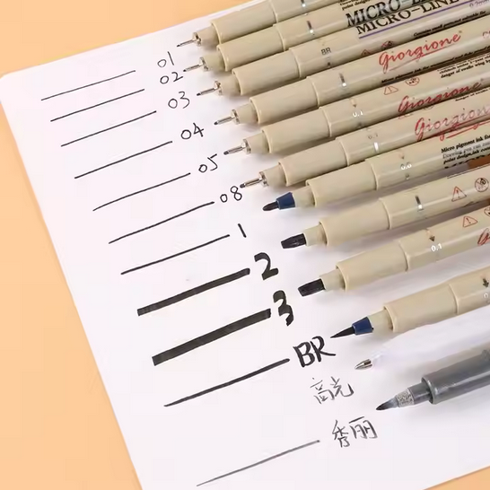 Picture of Giorgione 3pcs Fine Liner Water Based Ink Black Fineliner Marker Pen Set Fineliner Marker Pens Set