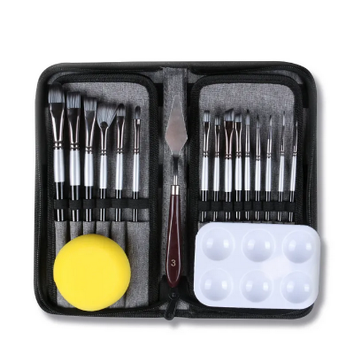 Picture of Giorgione Premium 19-Piece Painting Brush Set - Nylon Hair for Acrylic, Oil & Gouache