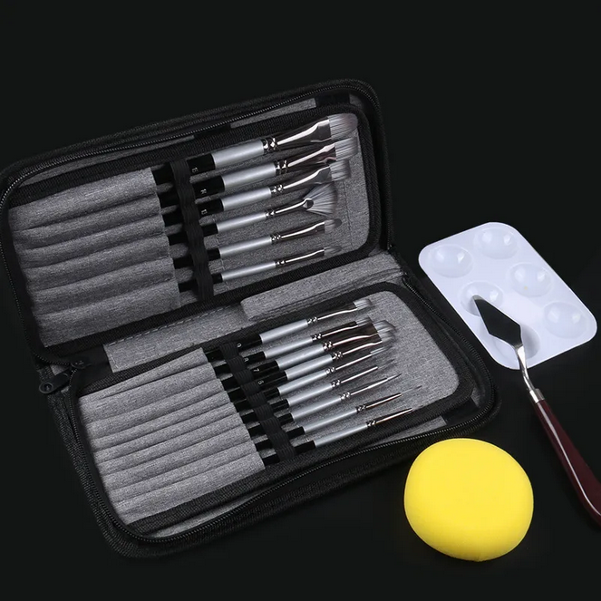 Picture of Giorgione Premium 19-Piece Painting Brush Set - Nylon Hair for Acrylic, Oil & Gouache