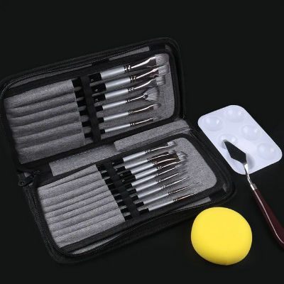 Picture of Giorgione Premium 19-Piece Painting Brush Set - Nylon Hair for Acrylic, Oil & Gouache