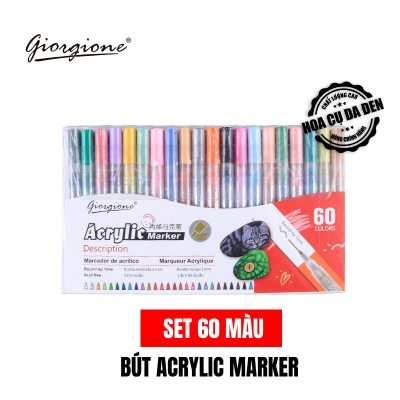 Picture of Giorgione  Acrylic Marker 1mm Round Tip DIY Metallic Marker Pen Set Fast Dry Erase Press Design Acrylic Paint Marker Pens 60 shade