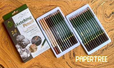 Picture of Keep Smiling sketching pencil-24 pieces set