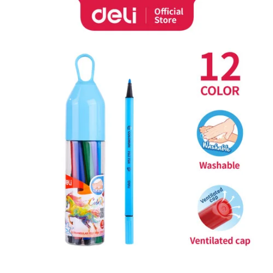 Picture of Deli EC10506 Water color Felt Pen 12 Colors tube