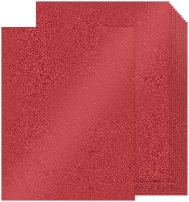 Picture of 10 Sheets Red Metallic Shimmer Cardstock Paper,A4 Size Sheets for Halloween, Invitations, Scrapbooking, Crafts, Graduations