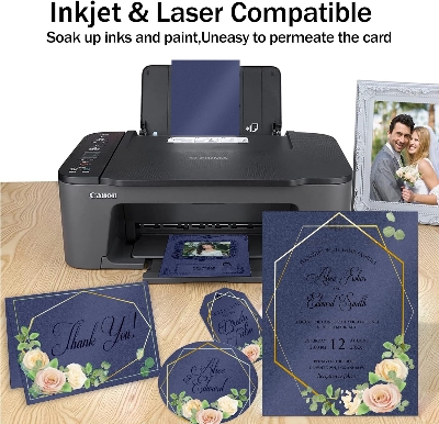 Picture of 10 Sheets Neavy Blue Metallic Shimmer Cardstock Paper,A4 Size Sheets for Halloween, Invitations, Scrapbooking, Crafts, Graduations