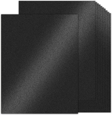 Picture of 10 Sheets Black Metallic Shimmer Cardstock Paper,A4 Size Sheets for Halloween, Invitations, Scrapbooking, Crafts, Graduations