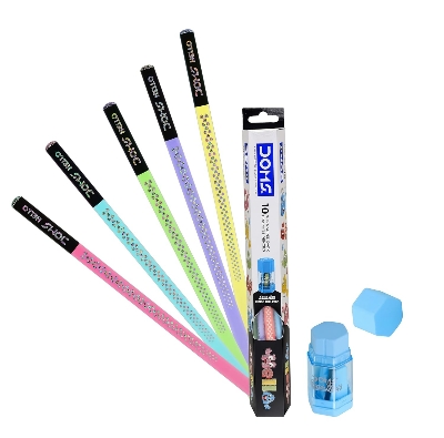 Picture of Doms Hello X-Tra Dark Pencil with Free Erasner (Erase + Sharp)