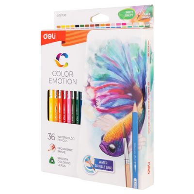 Picture of Deli C00730 Color Emotion Watercolor Pencil pack of 36 colors