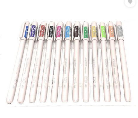Picture of HAUSER XO Multicolor Gel Pen with Hard Box Case | Pack of 12 Pens