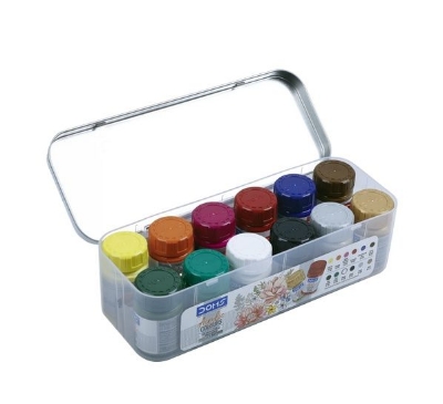 Picture of Doms Acrylic Paints Set With Iron Box 12 Shades x 15 ml
