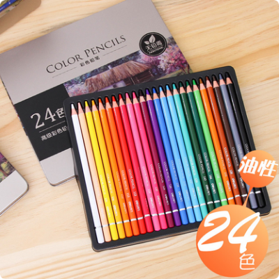 Picture of Deli 6565 color lead color pencil iron box 24 Color