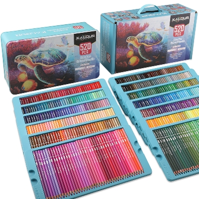 Picture of KALOUR Premium Color Pencil 520 Color with iron box