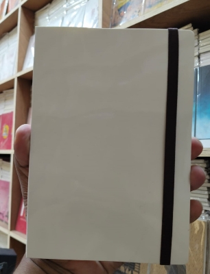 Picture of Daily Journal sketch Book  Notebook with Elastic Band WHITE Cover