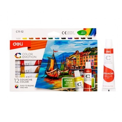 Picture of Deli EC11-12 Gouache 12ml/12 colors Tube