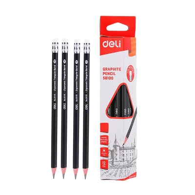 Picture of Deli E58100 Graphite Pencil Black Pencil HB
