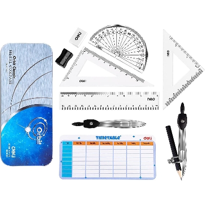 Picture of Deli	EG30695	Geometry set 9pcs/Metal box