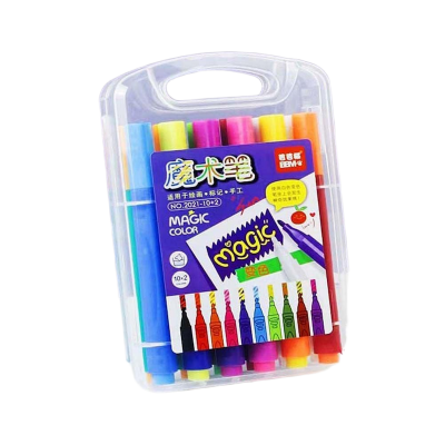 Picture of Click to open expanded view kreni Color Maker Pens - Color Changing Magic Pen Art - Create 3D Lettering or Write Secret Messages - Set of 12 Colours, Multicolor