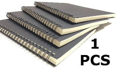 Picture of Papertree Dotted Spiral  Notebook Black Cover off white Paper Wirebound