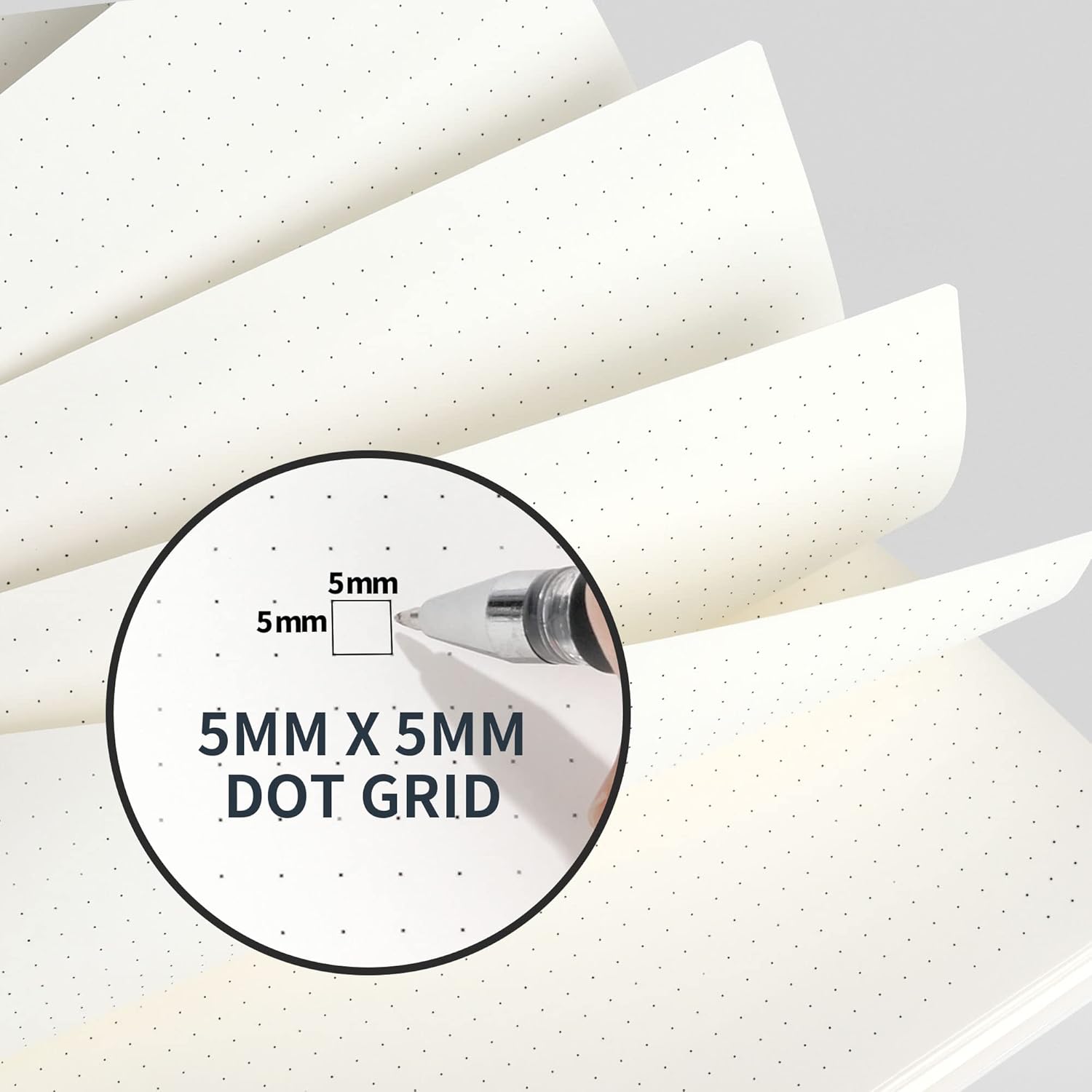 Picture of Papertree Dotted Spiral  Notebook Black Cover off white Paper Wirebound