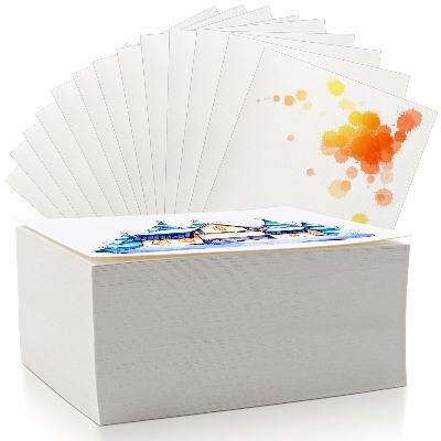 Picture of Papertree 10Pcs Cotton White Watercolor Paper Cold Press Paper  Watercolor Drawing Student Artist 5 x 7 inch