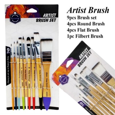 Picture of Keep Smiling High Quality Artist Brush 10pcs White Nylon Brush Set - No:A6900