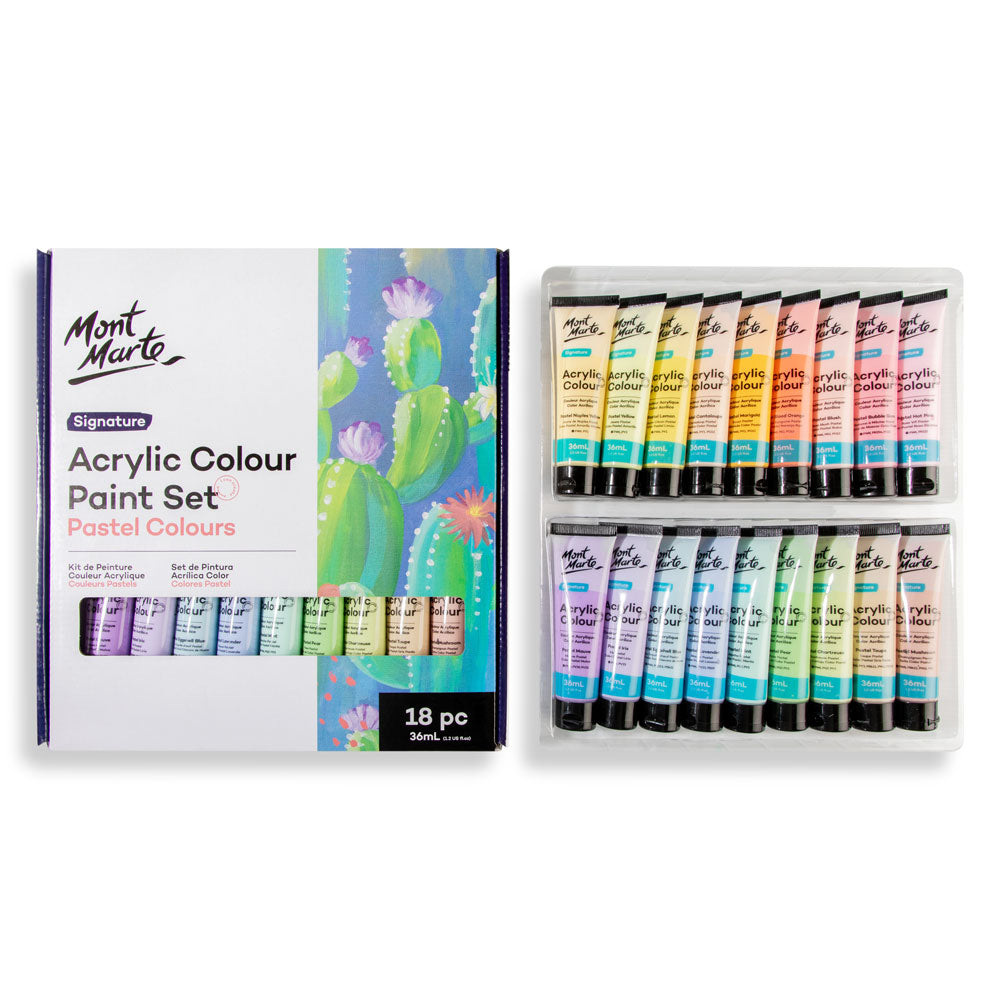 Picture of Mont Marte Acrylic Color Pastel Colors 18pc*36ml