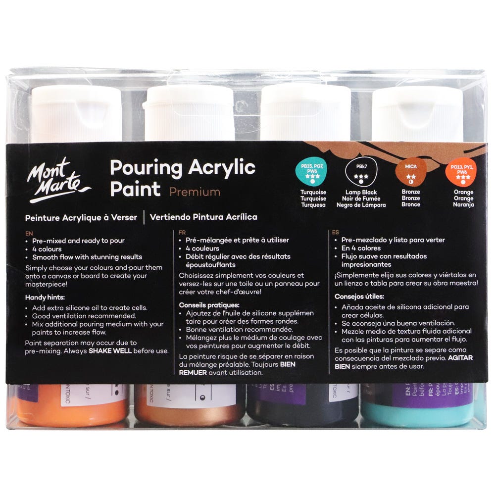 Picture of Mont Marte Pouring Acrylic 60ml 4pc-Symphony