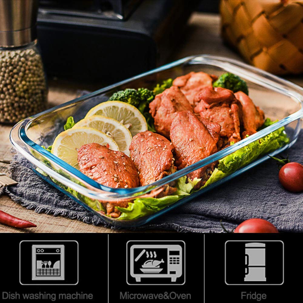 Picture of H and  S Glass Serving Dish Oven Proof Tempered - Transparent ( 1 pc )