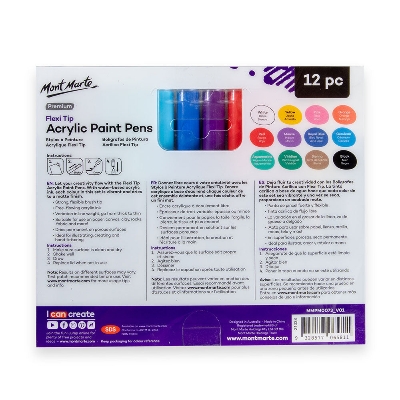 Picture of Mont Marte Flexi Tip Acrylic Paint Pens-12pcs