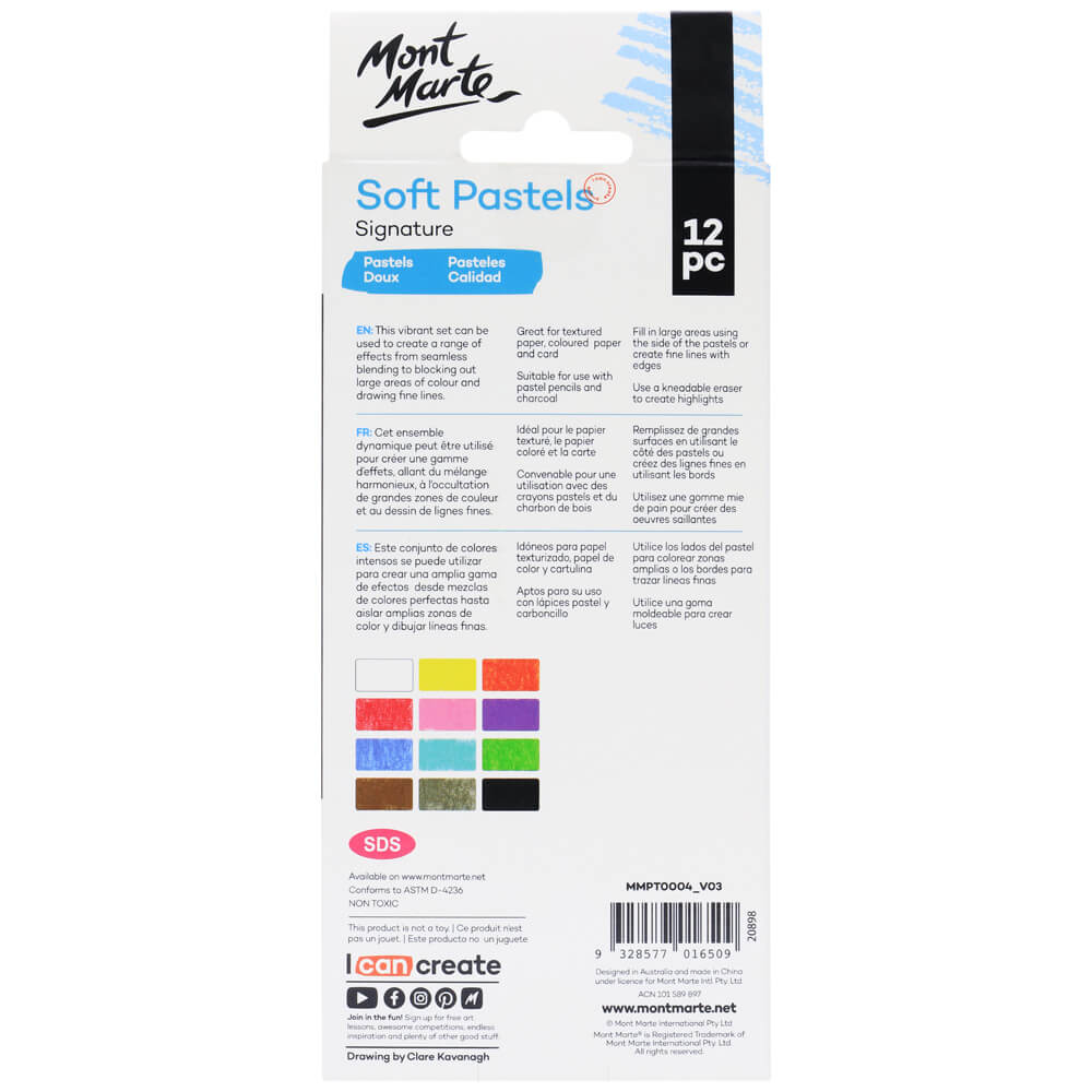 Picture of Mont Marte Soft Pastels 12pc