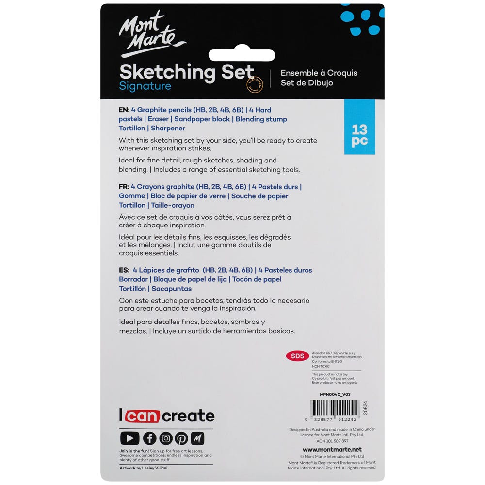 Picture of Mont Marte Sketching Set 13pc MPN0040