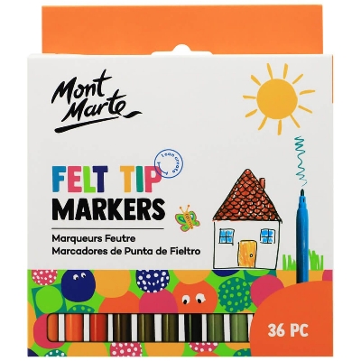 Picture of Mont Marte Kids Felt Tip Markers 36pc-Basic