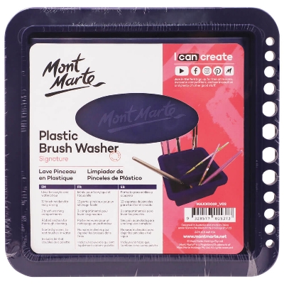 Picture of Mont Marte BrushWasher Twin Compartment sq.Plastic