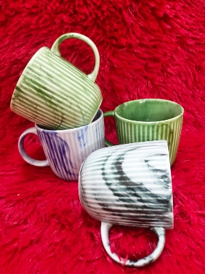 Picture of marble Ramkin Ceramic Coffee Mug  \green marble\ blue marble\ deep green marble