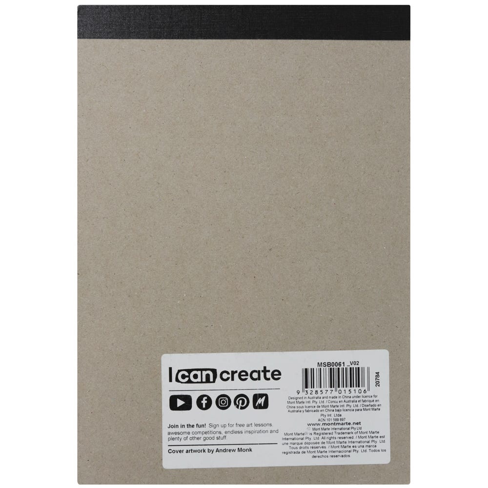 Picture of Mont Marte Black Paper Sketch Pad 25 sheet 140gsm A5