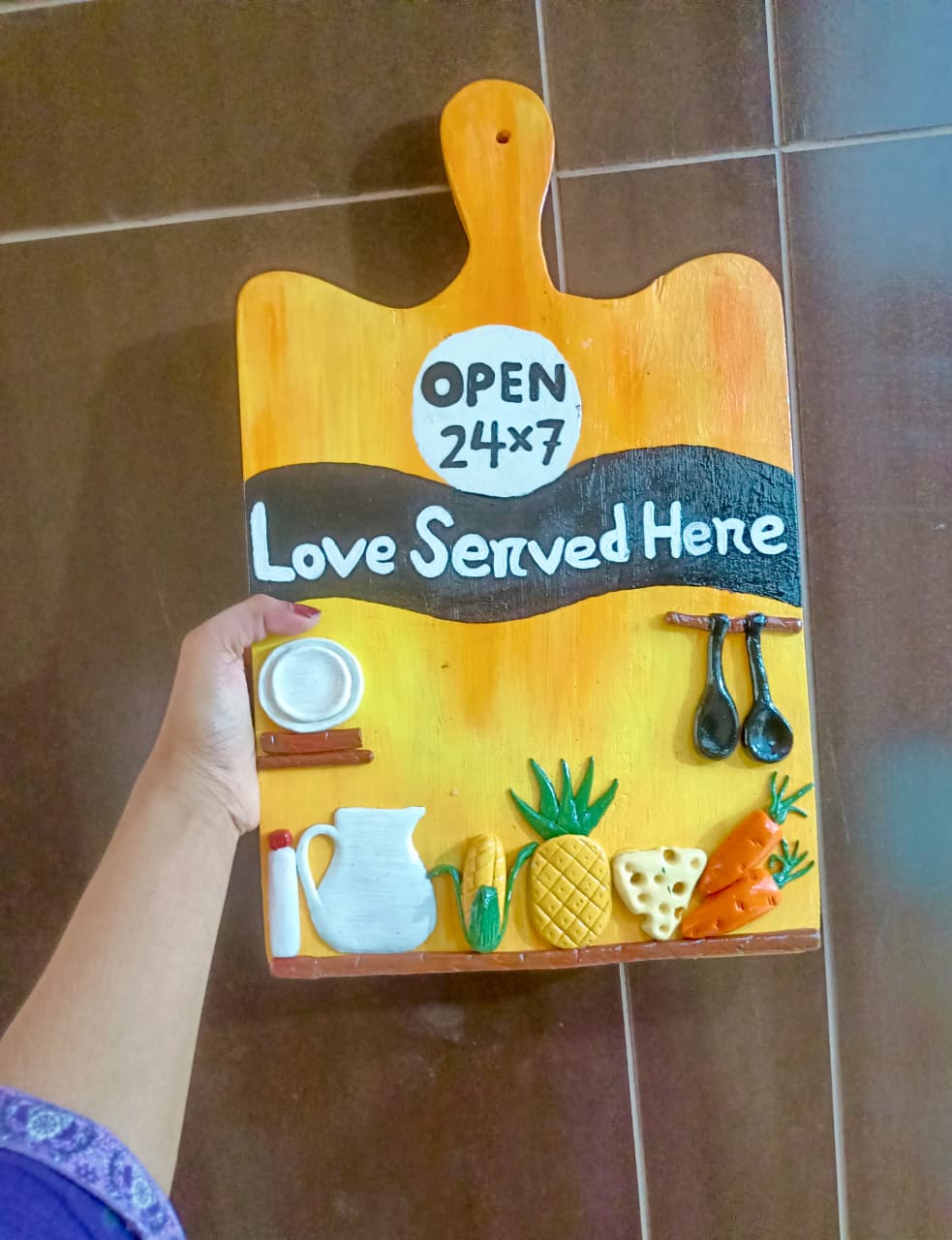 Picture of Wooden kitchen decor  |  wall decor |Home vibes | home decor | gift item | decor love |