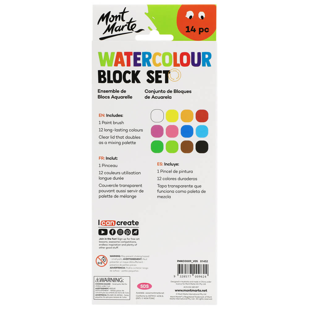 Picture of Mont Marte Kids Watercolor Block Set 14pc