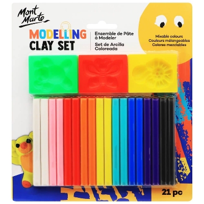 Picture of Mont Marte Kids Color Modelling Clay Set w/Moulds 21pc