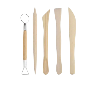 Picture of 5pcs/set Wooden Polymer Clay Tools Clay Sculpting Tool Multi-functional Carving Ceramics Tools Pottery Tool