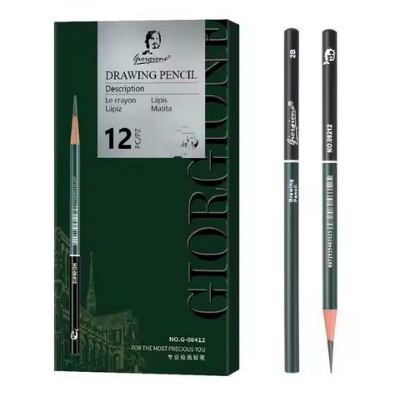 Picture of Giorgione Professional Charcoal Pencil 3.8mm Lead Core Sketch Pencils Set For Artist Students Drawing 12 pcs mix soft medium & Hard