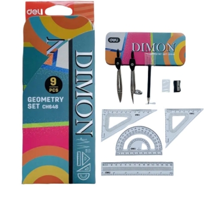 Picture of Deli CH648 Geometry Set Math Set of 9pc