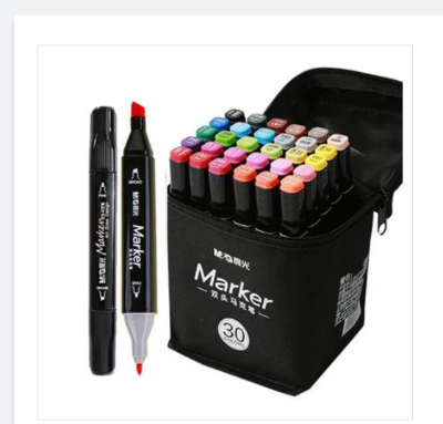 Picture of M&G Art Marker Dual Head 30 Pcs Black Pack - Alcohol-based ink dries acid-free