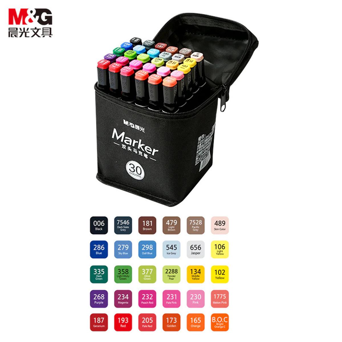 Picture of M&G Art Marker Dual Head 30 Pcs Black Pack - Alcohol-based ink dries acid-free