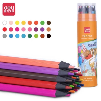 Picture of DELI 7073-24 Eraseable Color Pencils 24 Pcs