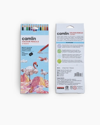 Picture of Camlin Colour Pencils 12 shades with Sharpener, Full size Assorted pack